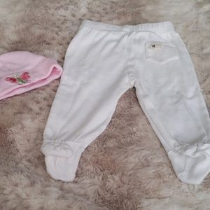 Burt's Bees white footsie pant